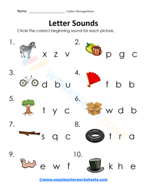 Beginning Letter Sounds Identification Activity