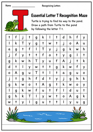 Essential Letter T Recognition Maze | Kindergarten Ready