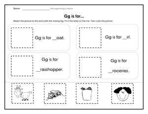 Essential Letter G Phonics Worksheet | Grade 1 Aligned