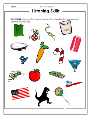 Essential Grade 1-3 Listening Skills — Printable Worksheet
