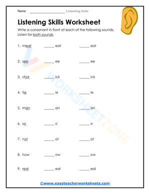 Listening Skills Worksheet