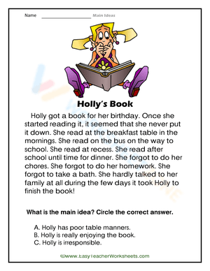 Holly Book Review Worksheet