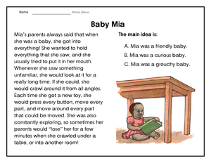 Baby Mia: A Descriptive Writing Worksheet