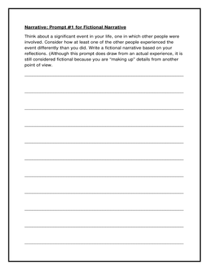 Fictional Narrative Writing Prompt
