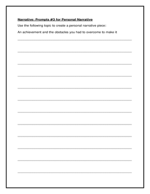 Grade 5 Personal Narrative — Printable No-Prep Worksheet