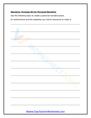 Prompts #3 for Personal Narrative