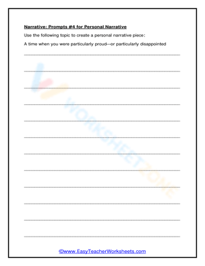 Prompts #4 for Personal Narrative