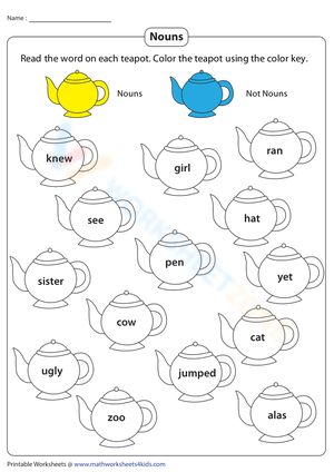 Identifying Nouns by Coloring Words