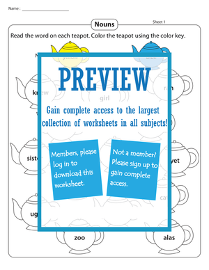Identifying Nouns by Coloring Words
