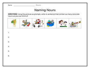 Essential Naming Nouns Worksheet | Grades 1-5 Grammar