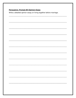 Essential Grade 10 Persuasive Writing: Marriage Prompt