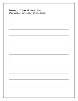 Essential Video Games Opinion Writing | Grade 4 Worksheet