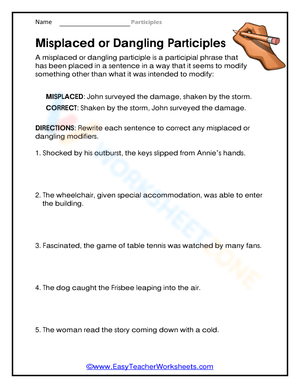 Misplaced or Dangling Modifier Worksheet