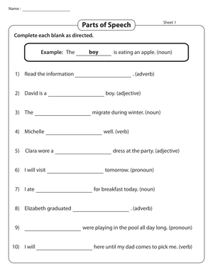 Complete the Sentences Worksheet