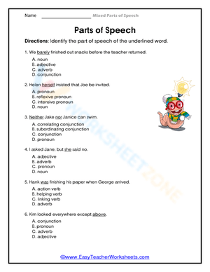 Classifying Parts of Speech