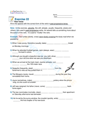 Past Progressive Tense
