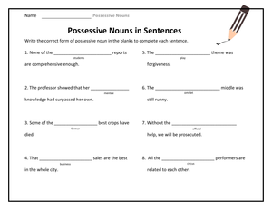 Essential Grade 3 Possessive Nouns Practice Worksheet