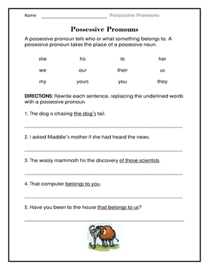 Essential Possessive Pronouns Worksheet | Grade 3 English