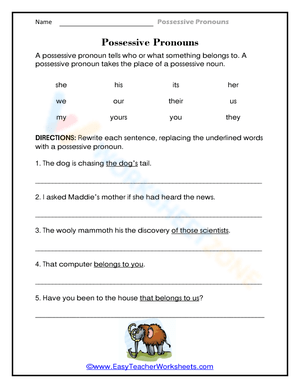 Belongs To / Possessive Pronouns