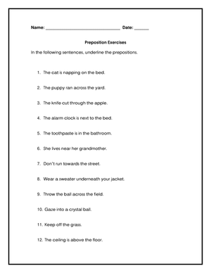 Essential Prepositions Worksheet | Grades 1-3 Grammar