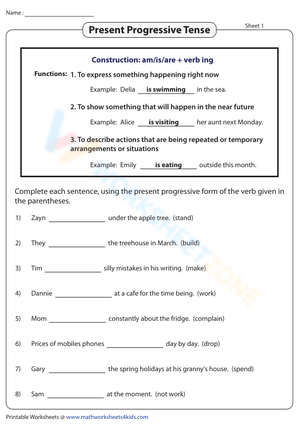Writing the Present Progressive Tense