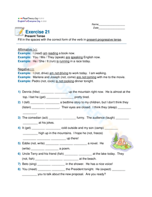 Practice the Present Continuous Tense
