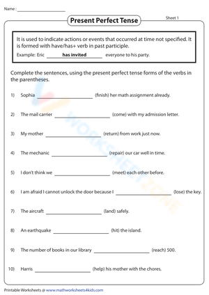 Writing with the Present Perfect Verb Tense