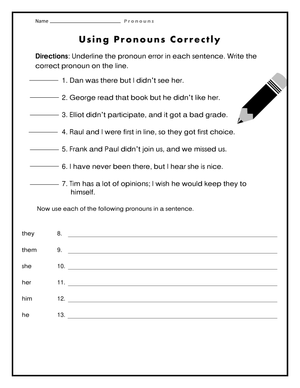 Essential Pronoun Agreement Worksheet | Grade 3 English