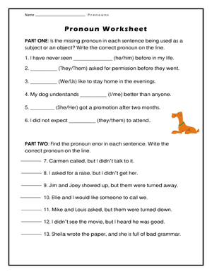 Essential Pronouns Worksheet | Grade 3 English Ready