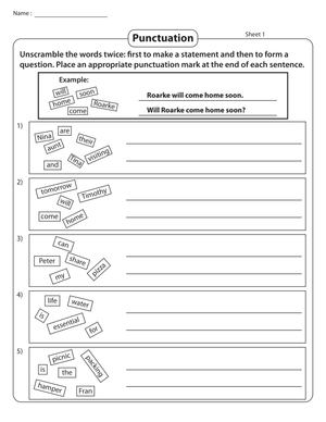 Essential Unscrambling Sentences Worksheet | Grade 3 ELA
