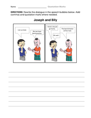 Essential Quotation Marks Worksheet | Grade 3 English