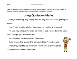Essential Quotation Marks Worksheet | Grade 3 English