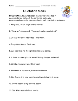 Grade 4 Quotation Marks — Essential No-Prep Worksheet