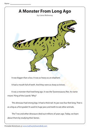 Non-Fiction Reading About A Monster From Long Ago