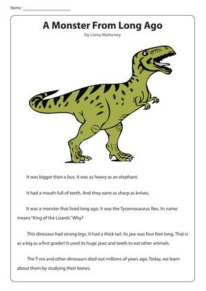 Non-Fiction Reading About A Monster From Long Ago