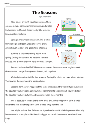 Non-Fiction Reading About The Seasons
