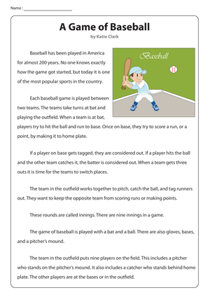 Non-Fiction Reading About A Game of Baseball