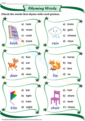 Identifying Rhyming Words with Pictures