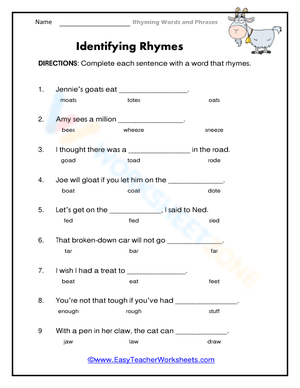 Identifying Rhymes
