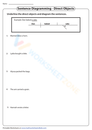 Sentence Diagramming - Direct Objects