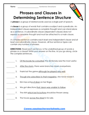 Phrases and Clauses in Determining Sentence Structure
