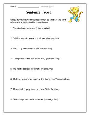 Essential Sentence Rewriters Worksheet | Grade 2-3 ELA