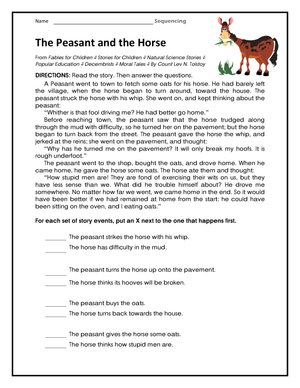 Essential Sequencing Worksheet | Grade 2 ELA Reading