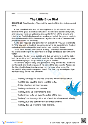 The Little Blue Bird Story Sequencing 