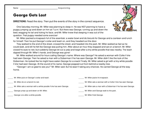 George Gets Lost Sequencing | Essential Grade 2 Worksheet