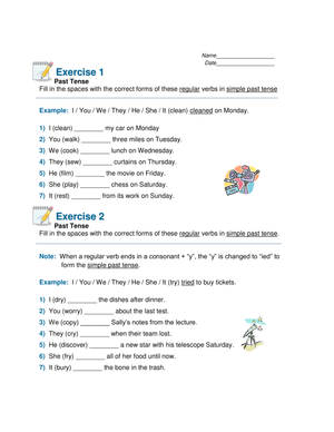 Grade 2-3 Simple Past Tense — Printable No-Prep Worksheet