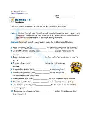 Simple Past Tense Worksheet | Grade 3 Essential Practice