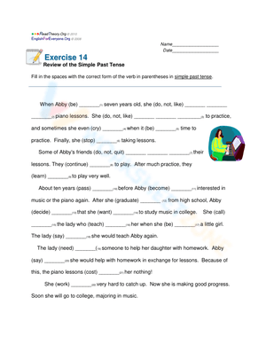 Essential Simple Past Tense Review | Grades 2-4 Worksheet