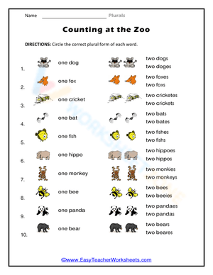 The Plural Counting at the Zoo
