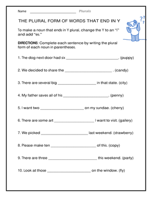 Essential Plural Nouns (Y to IES) Worksheet | Grade 2-3